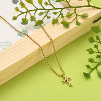 Pendant Necklace Cross Pendants Stainless Steel Lobster Gold  16" Z532