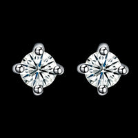 Sterling Silver Earrings  Stud AAA Zirconia  Push Back Clasp L757