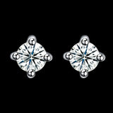 Sterling Silver Earrings  Stud AAA Zirconia  Push Back Clasp L757