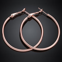 Rose Gold Latch Back Hoop Bali Earrings L121