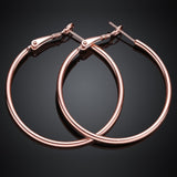 Rose Gold Latch Back Hoop Bali Earrings L121