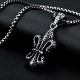 Stainless Steel Necklace Pendant Cross Biker Gothic 23" 3.5MM Lobster Clasp B224