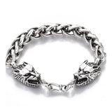 Men's Alloy Wheat Chain Bracelet Dragon Antique Silver 8.8" 22.5cm Z253