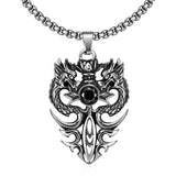 Stainless Steel Necklace Pendant Dragon Biker Gothic 23" 3.5MM Lobster B233