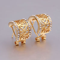 Gold Zirconia Clip Earrings L86