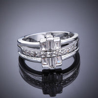 Sterling Silver Plated Cubic Zirconia Band Ring Size 8 B63