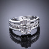 Sterling Silver Plated Cubic Zirconia Band Ring Size 8 B63