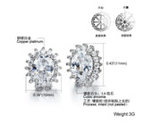 White Gold Plated Earring  Round AAA Cubic Zirconia Women's G219