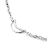 Stainless Steel Cable Anklet Bracelet Moon Star Lobster Silver 8.8" 22.5cm Z21