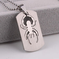 316L Stainless Steel Pendant 0.84X1.44 Inch Scorpion Silver  Necklace 22" B50