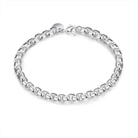 Sterling Silver Plated Bracelet 8 Inches 4.5MM  Lobster L296