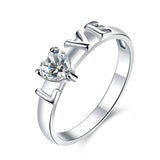 Sterling Silver Plated Fashion Ring AAA Zirconia Women Love B386