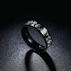 Stainless Steel Band Wedding Ring Black Men's Unisex B455