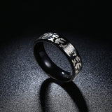 Stainless Steel Band Wedding Ring Black Men's Unisex B455