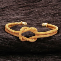 Gold Plated Bangle Cuff Adjustable Size 17.6MM No Clasp  L102-8