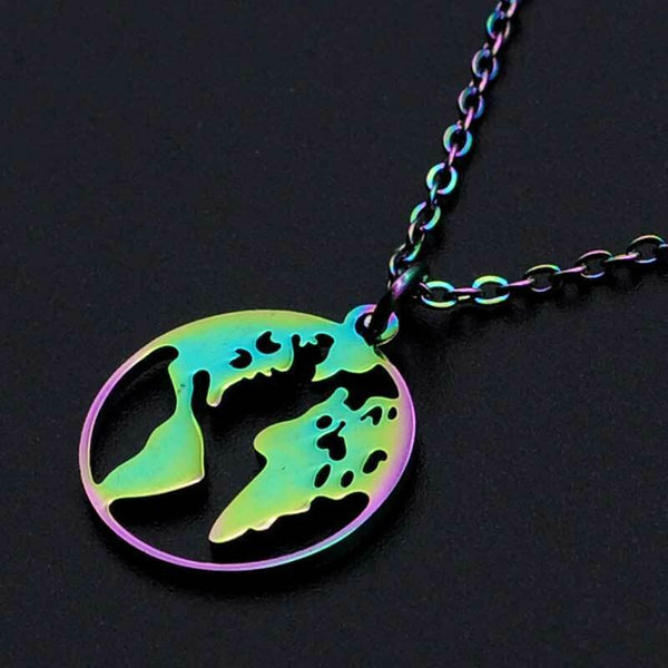 Stainless Steel Pendants Necklace Lobster Rainbow 15-3/4 inches 40cm 1.5mm Z614