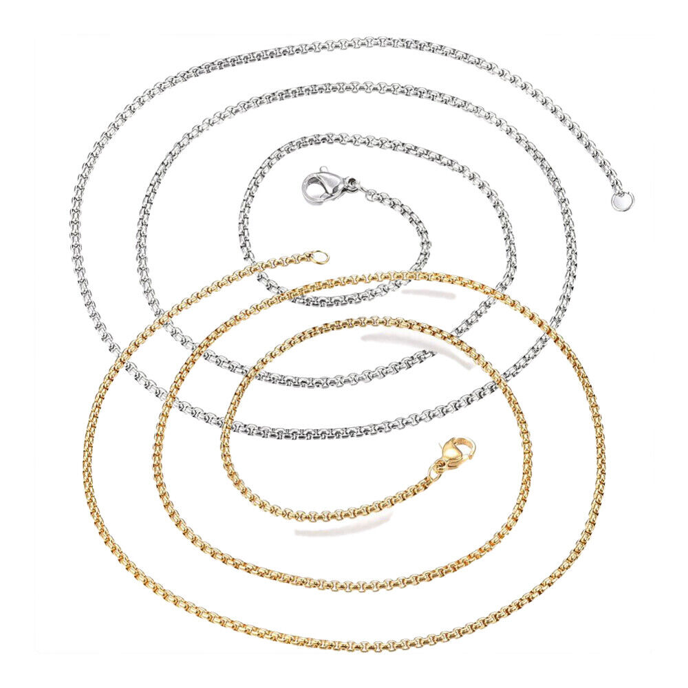 Stainless Steel Rolo Chain Necklaces Lobster Gold Silver 23.5"  60cm Z546