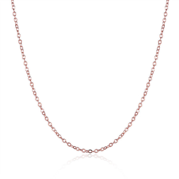 Rose Gold Plated Necklace Chain 20 Inches 1MM Lobster Clasp B327