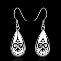 Sterling Silver Plated Earrings Drop Dangle  Fish Hook .52" L365