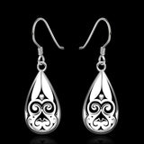 Sterling Silver Plated Earrings Drop Dangle  Fish Hook .52" L365