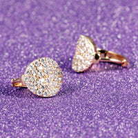 Gold Plated Earring  Round AAA Cubic Zirconia Women's G260