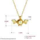 Yellow Gold Plated Necklace Pendant Wings 19 Inches 1MM Lobster Clasp B182