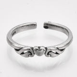 Alloy Cuff Finger Ring Flying Heart Antique Silver Size 5 Adjustable 16mm P463