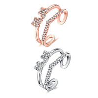 Rose Gold Platinum Plated Fashion Ring AAA Zirconia Women knuckle B331