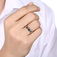 Stainless Steel Band Wedding Ring Black Men's Unisex Cross B449