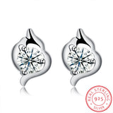 Sterling Silver Earrings  Stud AAA Zirconia  Push Back Clasp L730