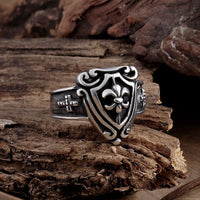 Stainless Steel  Biker Tribal Ring Black Men's Unisex Cross Fleur De Lis B197