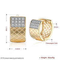 Yellow Gold Plated Earrings  Hoop Huggies AAA Zirconia  Latch Back Clasp L573