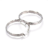 304 Stainless Steel Hoop Earrings Stainless Steel Color 38x34x4.5mm 1mm P166