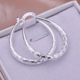 Sterling Silver Plated Hoop Pierced Earrings L4