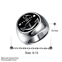 Stainless Steel Antique Gothic Biker Tribal Ring Black Men's Unisex B225