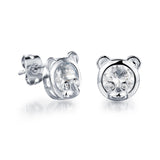 White Gold Plated Earring  Round AAA Cubic Zirconia Women's G248