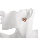 Rose Gold Plated Multicolor Earrings Stud Czech AAA Zirconia Push Back L186