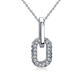 Platinum Plated Necklace Pendant Drop AAA Zirconia 20 Inches 1MM Lobster B151