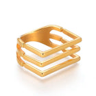 304 Stainless Steel Finger Rings Gold Size 7 17mm  A17