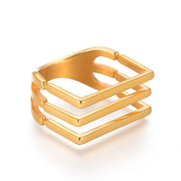 304 Stainless Steel Finger Rings Gold Size 7 17mm  A17