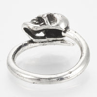 Ring Alloy Finger Ring Skull Antique Silver Size 7 Adjustable 17mm P397