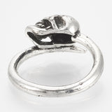 Ring Alloy Finger Ring Skull Antique Silver Size 7 Adjustable 17mm P397