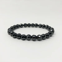 Hematite Non-Magnetic Bracelet Mens Womens Unisex Adjustable Size Black X38