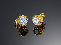 Gold Plated Earring  Round AAA Cubic Zirconia Women's G205