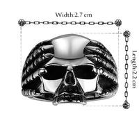 Stainless Steel Antique Gothic Biker Tribal Ring Black Men's Unisex Skull B184