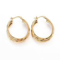 304 Stainless Steel Hoop Earrings Gold 36x30x9mm 1.5x0.5mm P174