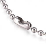 304 Stainless Steel Ball Chain Bracelet Tag Chain Silver 7.3" Inches Z257