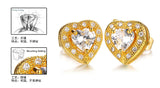 Gold Plated Earring  Heart AAA Cubic Zirconia Women's G198