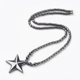 Hematite Non-Magnetic Necklace Mens Womens Unisex Black Star Magnetic Clasp X75