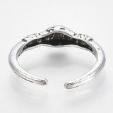 Alloy Cuff Finger Ring Hshake Antique Silver Size 6 Adjustable 16mm P396